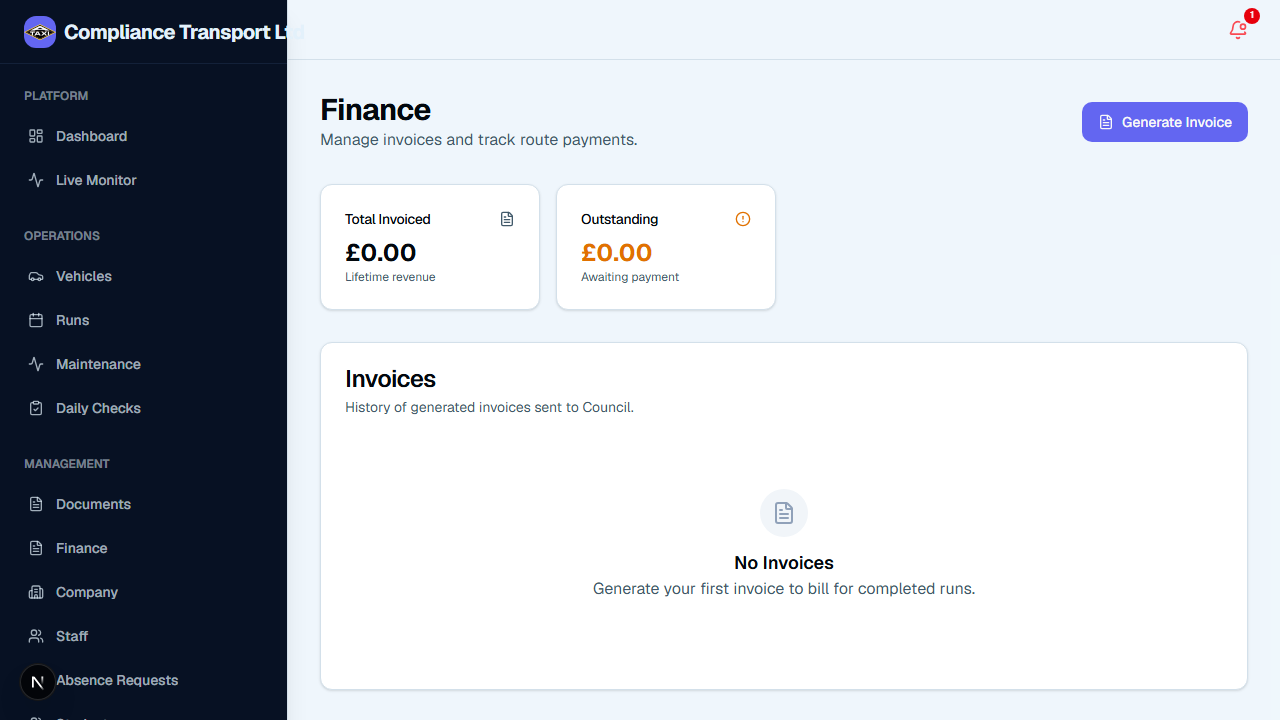 Automated financial invoicing and billing tracking
