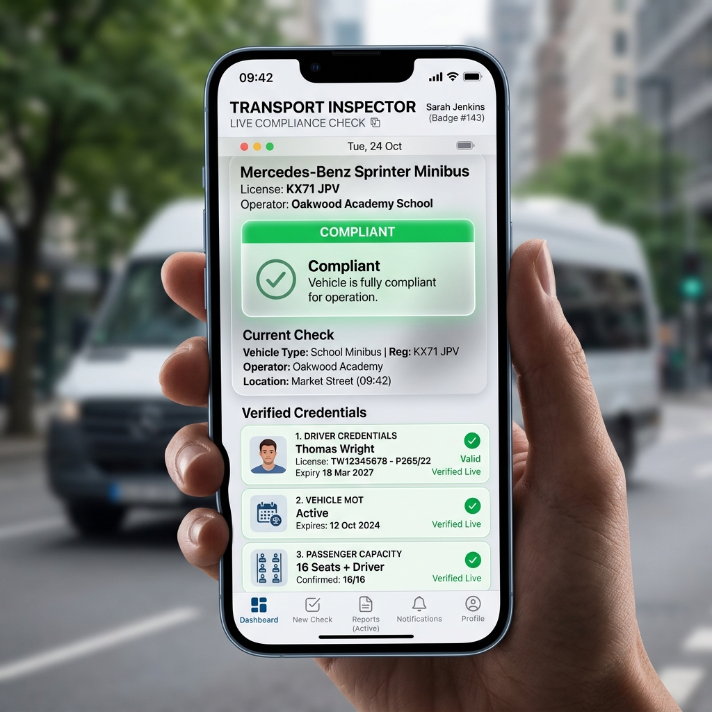 Mobile UI for vehicle compliance spot checks